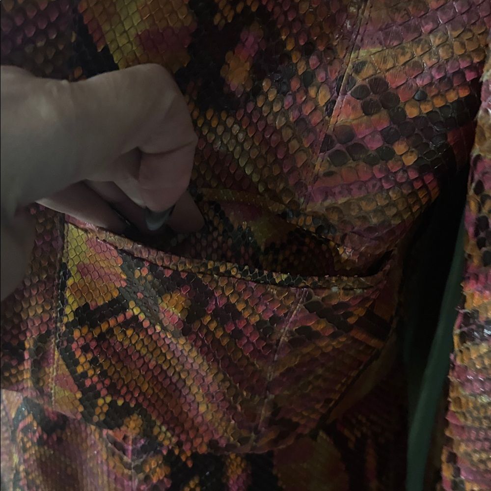 CHANEL Multicolor 100% python skin set jacket + skirt), US6 - Picture 5 of 14